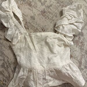 Blue Rain Cream Lace Blouse